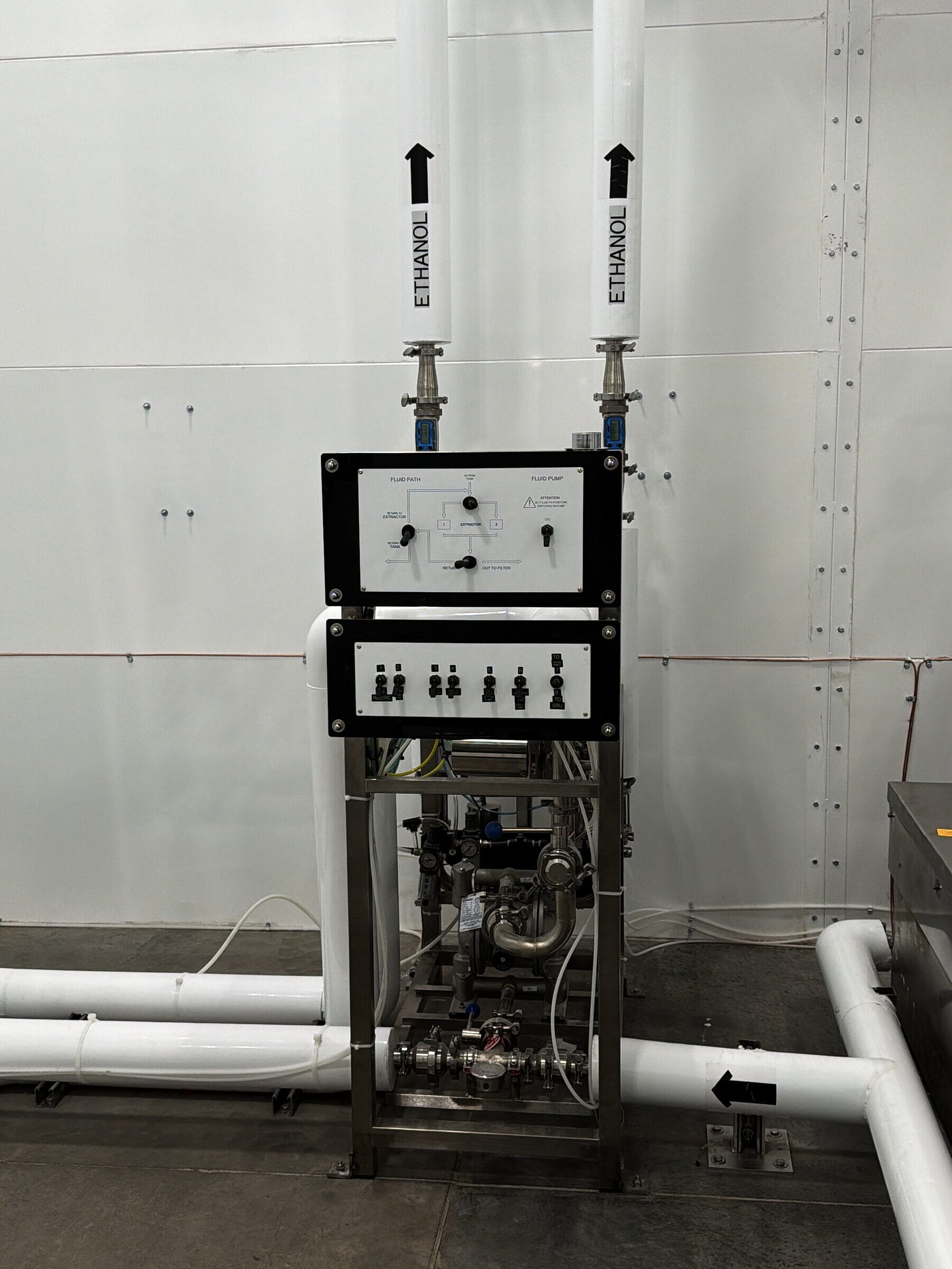 Operator control skid with a valve mimic panel and ethanol lines, Loveland