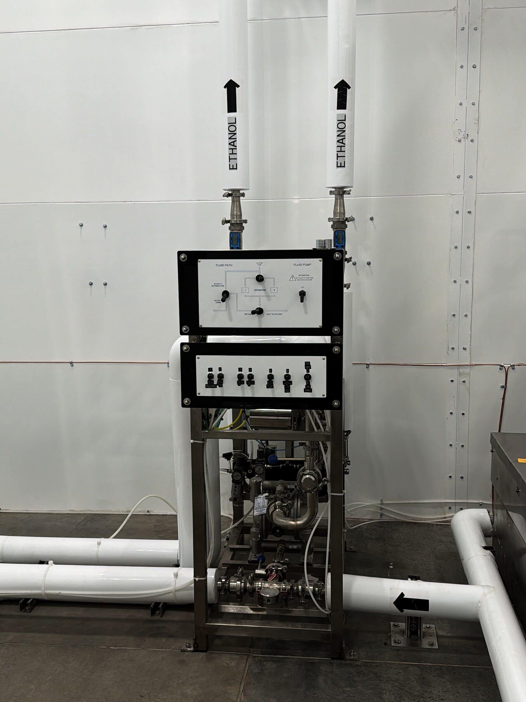 Operator control skid with a valve mimic panel and ethanol lines, Loveland